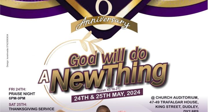 Praise Night and Thanksgiving Service at  Redeemed Christian Church, Salvation Theatre Dudley- 24th and 25th May, 2024